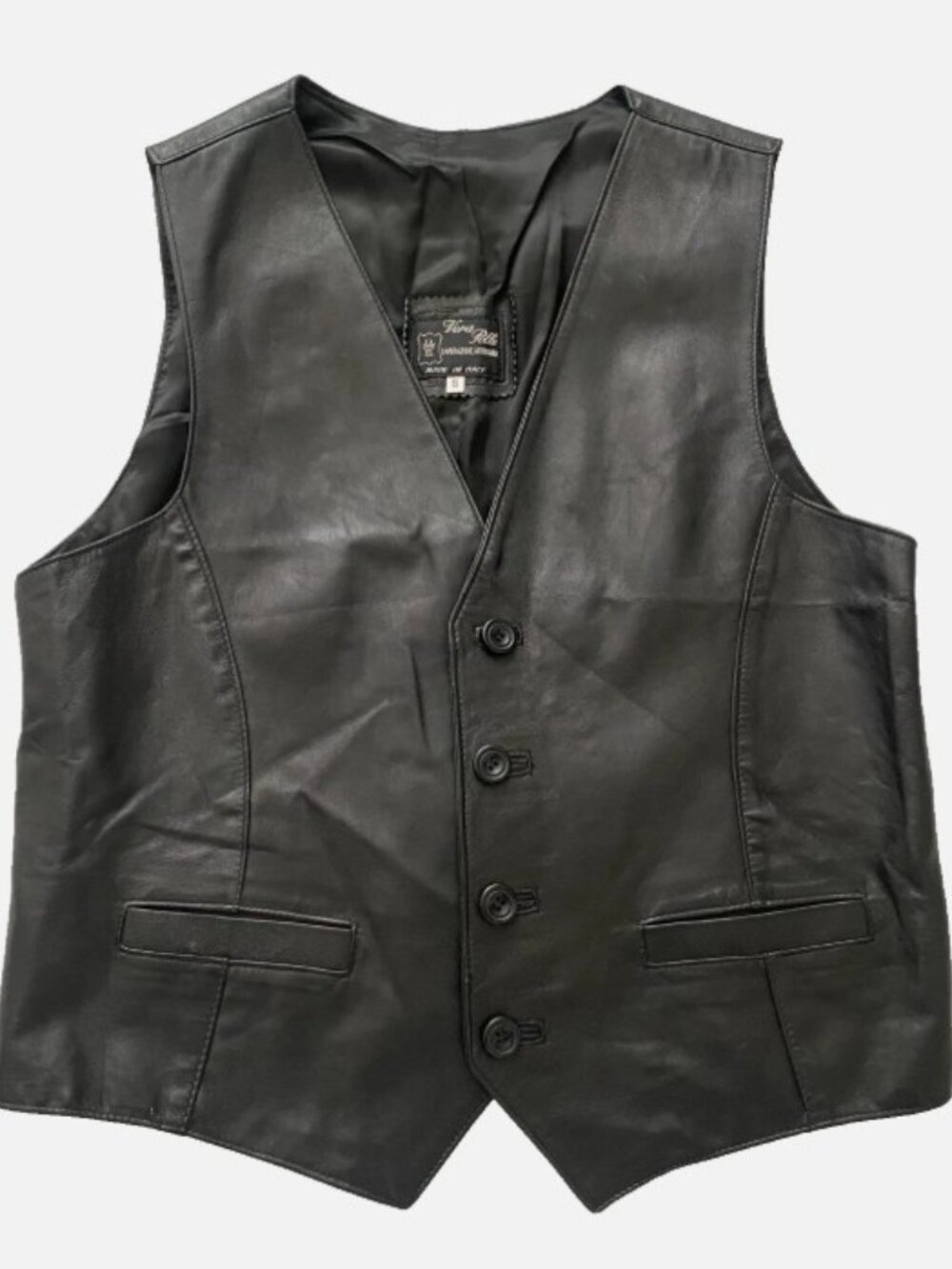 Vtg 70's Lavorazione Artigiana Italian Leather Vest